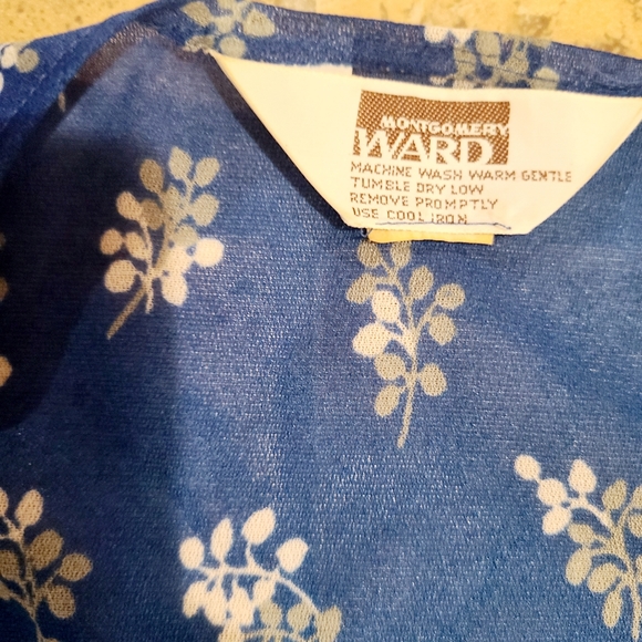 Vintage 70s Dress with Sheer Kimono Chiffon Wrap Floral - Picture 5 of 11